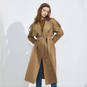 J.ING Luxe Camel Full Length Trench Coat